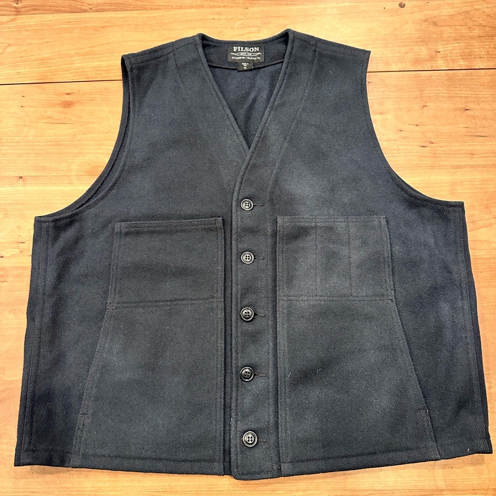 Filson Navy Blue Mackinaw Wool Vest